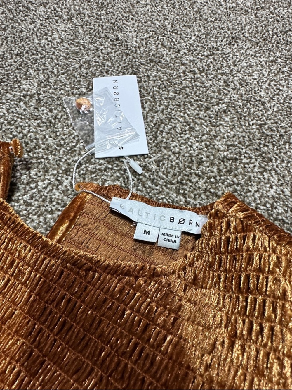 Baltic born long sleeve copper velvet dress medium NWT - Picture 7 of 12